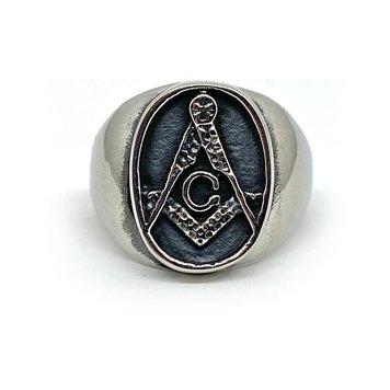 Перстень масонский «Циркуль и наугольник» 59697 фото