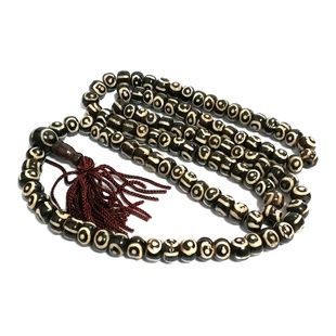 Чітки мала на 108 бусин із кістки чорні 29265 фото