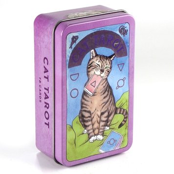 Таро Кошек | Cat Tarot (в жестяной коробочке, с оранжевым срезом) - УЦЕНКА 109344 фото