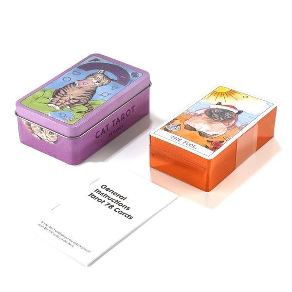 Таро Котів | Cat Tarot (у жерстяній коробочці, з оранжевим зрізом) - УЦІНКА 109344 фото