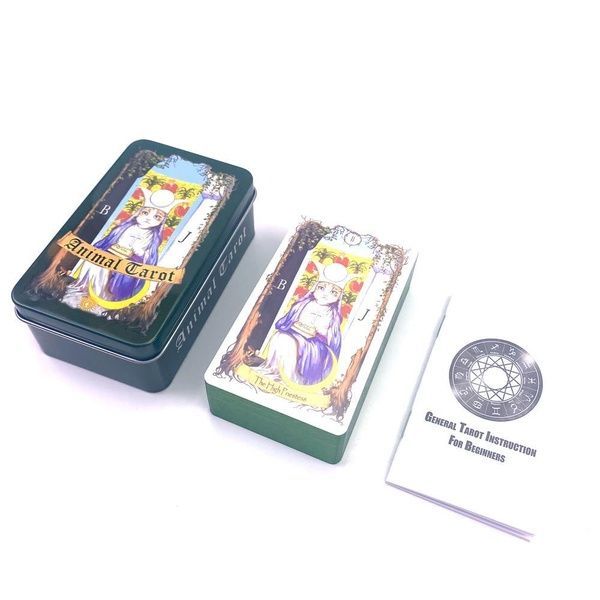 Animal Tarot | Таро Тварин (у жерстяній коробочці, із зеленим зрізом) - УЦІНКА 111996 фото