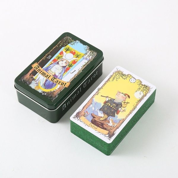 Animal Tarot | Таро Тварин (у жерстяній коробочці, із зеленим зрізом) - УЦІНКА 111996 фото