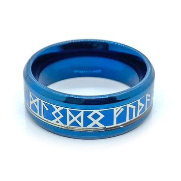 Синее кольцо «Защитный Рунный круг» 56089 фото