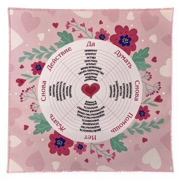 Скатерть-таблица для работы с маятником «Любовная» розовая 136235 фото