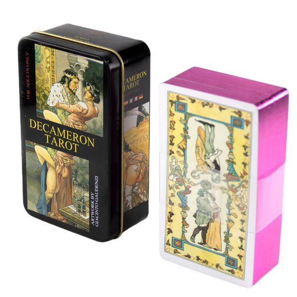 Tarot Decameron | Таро Декамерон (в жерстяній коробочці, з бузковим зрізом) 20295 фото