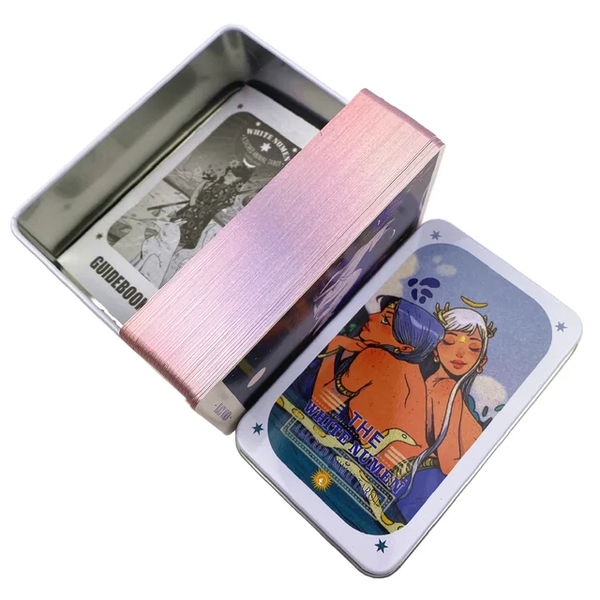 Таро Белого Божества | White Numen Tarot (в жестяной коробочке, с розовым срезом) 109356 фото