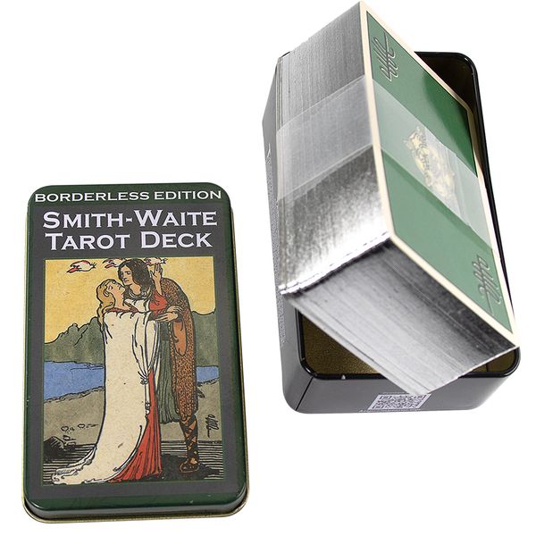 Smith-Waite Borderless Edition Tarot | Таро Уэйта-Смит, безрамочная (в жестяной коробочке, с серебряным срезом) 98483 фото